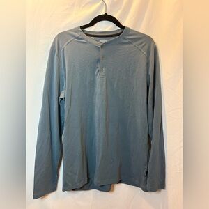 Kenneth Cole Button Neck Raglan Shirt in Slate